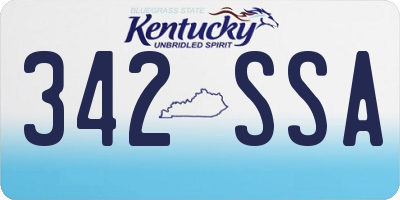 KY license plate 342SSA