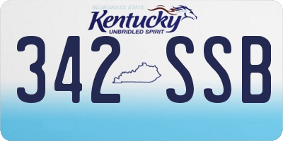 KY license plate 342SSB