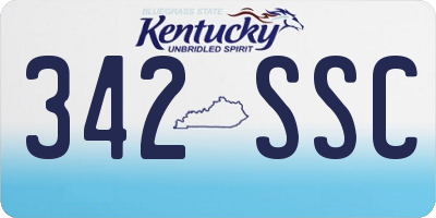 KY license plate 342SSC