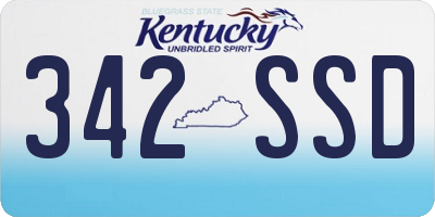 KY license plate 342SSD