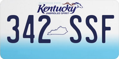 KY license plate 342SSF