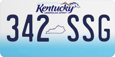 KY license plate 342SSG
