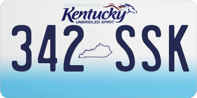 KY license plate 342SSK