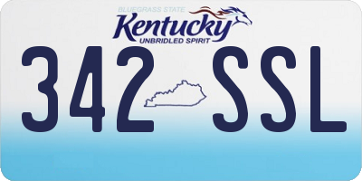 KY license plate 342SSL