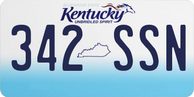 KY license plate 342SSN