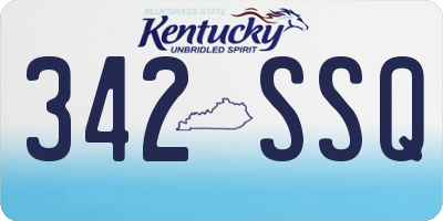 KY license plate 342SSQ