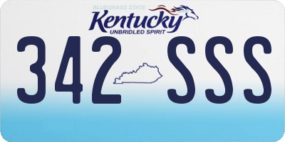 KY license plate 342SSS