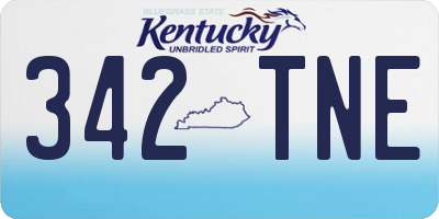 KY license plate 342TNE