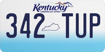 KY license plate 342TUP