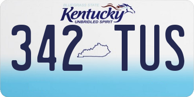 KY license plate 342TUS