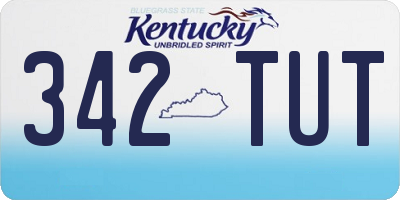 KY license plate 342TUT