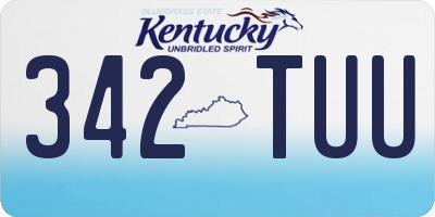 KY license plate 342TUU