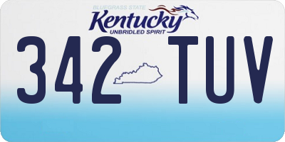 KY license plate 342TUV