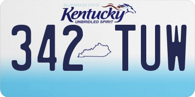 KY license plate 342TUW