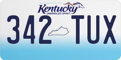 KY license plate 342TUX