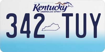 KY license plate 342TUY