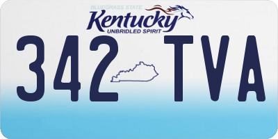 KY license plate 342TVA
