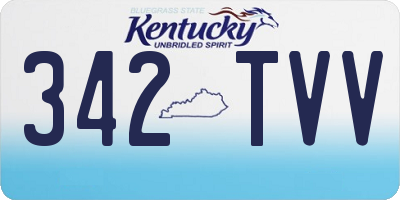 KY license plate 342TVV
