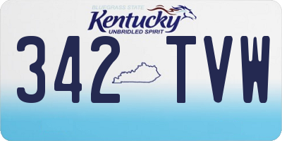KY license plate 342TVW