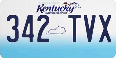 KY license plate 342TVX