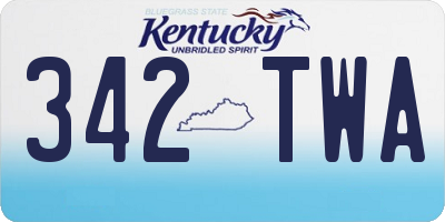 KY license plate 342TWA