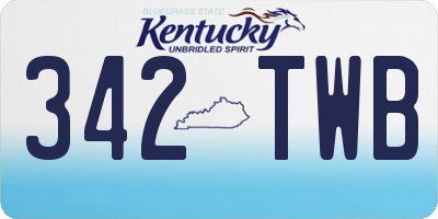 KY license plate 342TWB