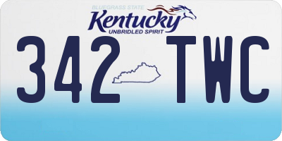 KY license plate 342TWC