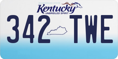 KY license plate 342TWE