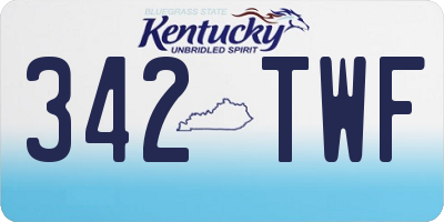 KY license plate 342TWF