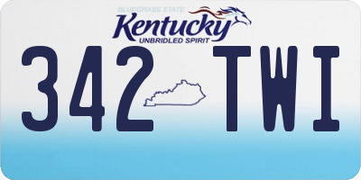 KY license plate 342TWI