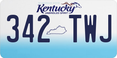 KY license plate 342TWJ