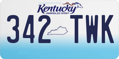 KY license plate 342TWK