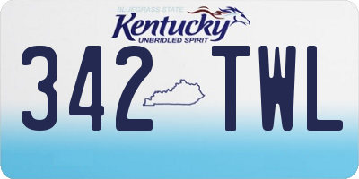 KY license plate 342TWL