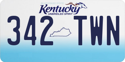 KY license plate 342TWN