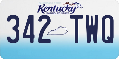 KY license plate 342TWQ