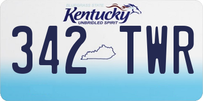 KY license plate 342TWR