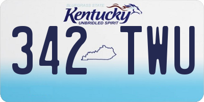 KY license plate 342TWU