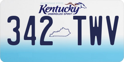 KY license plate 342TWV