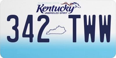 KY license plate 342TWW