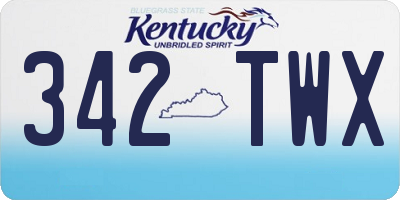 KY license plate 342TWX