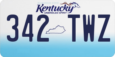 KY license plate 342TWZ