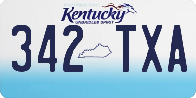 KY license plate 342TXA