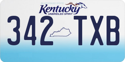 KY license plate 342TXB