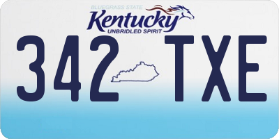 KY license plate 342TXE