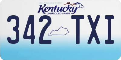 KY license plate 342TXI
