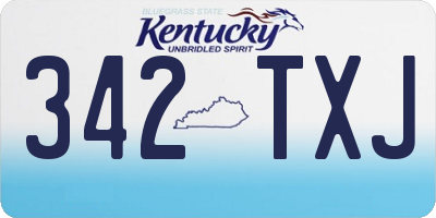 KY license plate 342TXJ