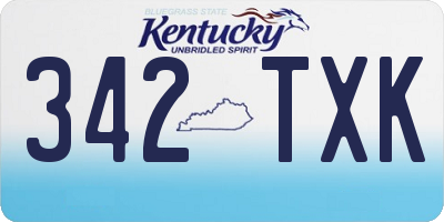 KY license plate 342TXK