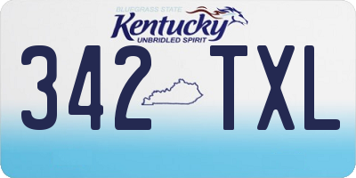 KY license plate 342TXL