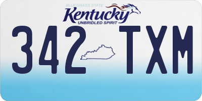 KY license plate 342TXM
