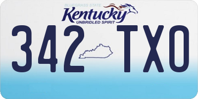 KY license plate 342TXO